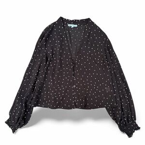 Black Polka Dot Women's Top
